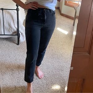 Free People black denim jeans high rise high waisted pants We The Free